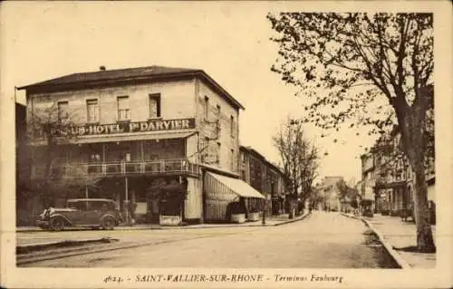 CPA Saint Vallier sur Rhône, Terminus Faubourg, Hotel