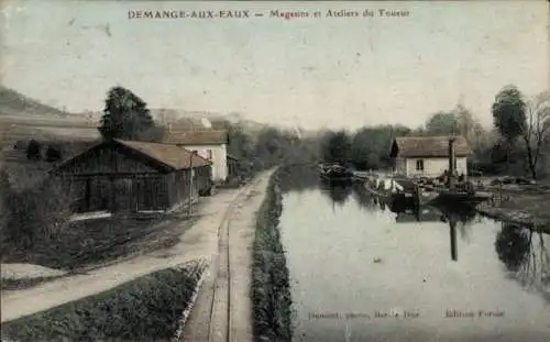 CPA Eaux de la Meuse, Magasins et Ateliers du Toueur