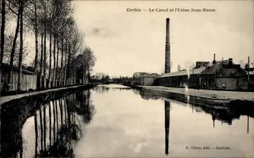 CPA Corbie Somme, Le Canal et l'Usine Jean Masse