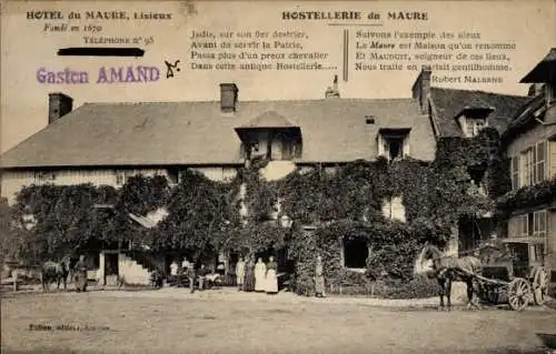 Ak Lisieux Calvados, Hotel du Maure, antike Hostellerie, gegründet 1670, Monsieur Gaston Amand