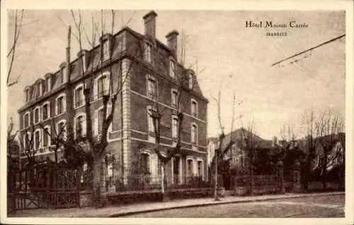 Ak Biarritz Pyrénées Atlantiques, Hotel Maison Carrée, historisches Gebäude, Bäume, Straße