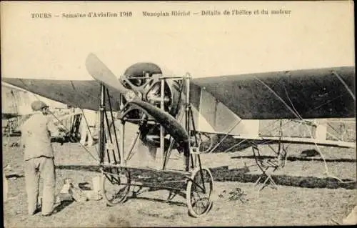 CPA Tours, Semaine d'Aviation 1910, Monoplan Blériot