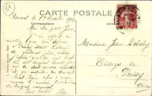 CPA Biplan Goupy, piloté par O. Vergnieault