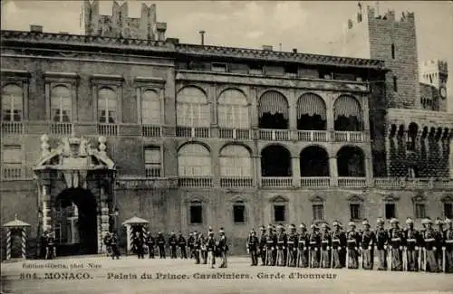 Ak Monaco, Palais du Prince, Carabiniers, Wachen