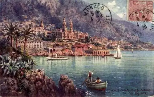 Künstler Ak Monte Carlo Monaco, Vue de Casino, Tir Aux Pigeons
