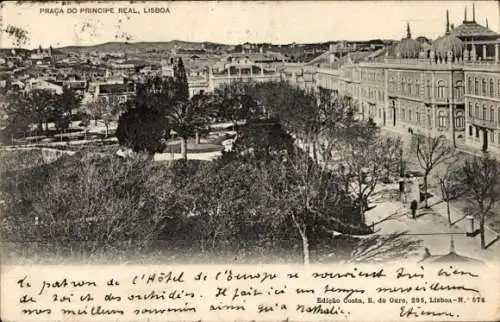 Ak Lisboa Lissabon Portugal, PRAÇA DO PRINCIPE REAL, Gartenansicht, Gebäude, 