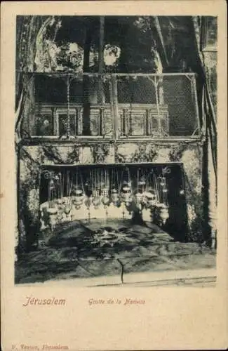 Ak Jerusalem Israel, Grotte de la Nativité, religiöse Stätte,  Abbildung