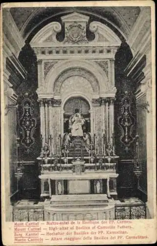 Ak Israel, Berg Karmel, Hochaltar der Basilika der PP. Karmeliten