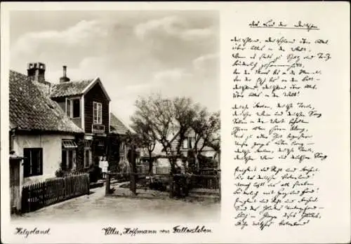 Ak Nordseeinsel Helgoland, Historisches Gebäude, Villa Hoffmann von Fallersleben, Landschaft, Nos