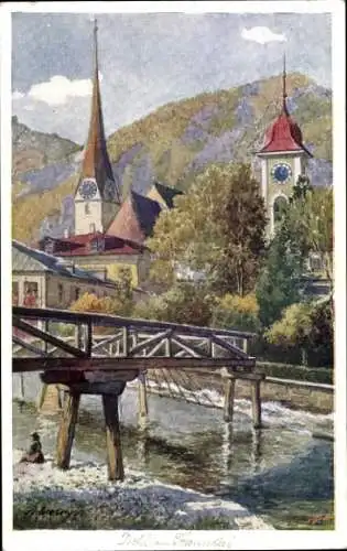 Künstler Ak Bad Ischl in Oberösterreich, Traunkai