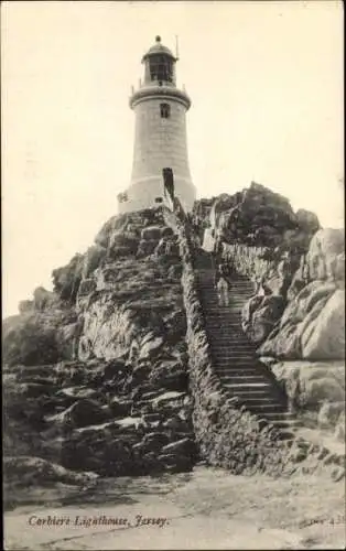 Ak St. Brélade Kanalinsel Jersey, La Corbière Lighthouse