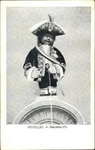 Ak Bruxelles Brüssel, Manneken Pis, Brunnenmännchen in Kostüm