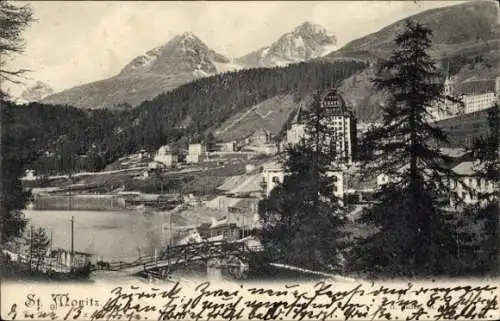 Ak Sankt Moritz Kanton Graubünden, Panorama