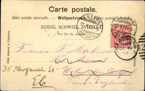 Ak Lucerne Luzern Stadt Schweiz,  von  Berg Rigi,  Stadtansicht