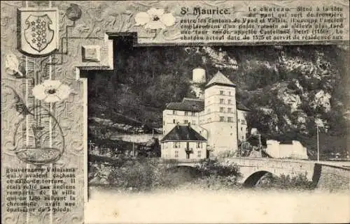 Passepartout Ak St Maurice Kanton Wallis Schweiz, Le Chateau
