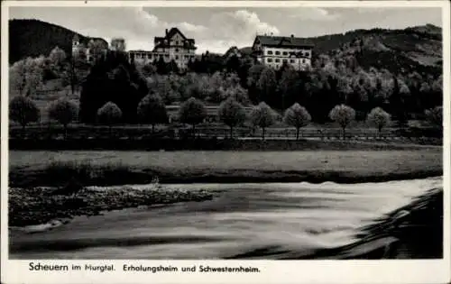 Ak Scheuern Gernsbach im Schwarzwald, Schwarzwaldlandschaft, Erholungsheim, Schwesternheim