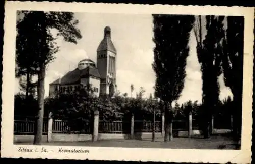 Ak Zittau in der Oberlausitz, Blick auf das Krematorium