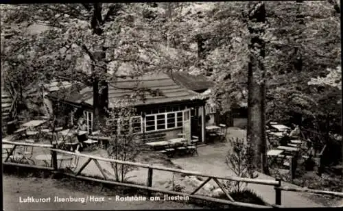 Ak Ilsenburg im Harz, Luftkurort Jlsenburg, Raststätte am Jlsestein, Natur, Gebäude