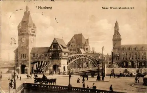 Ak Hamburg Mitte Altstadt, Neue Wandrahmsbrücke,  Architektur, Stadtansicht