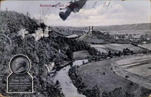 Ak Bad Kösen Naumburg an der Saale, Rudelsburg, Saaleck, Franz Kugler