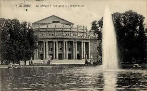 Ak Stuttgart in Württemberg, Anlagensee, Neues Hoftheater