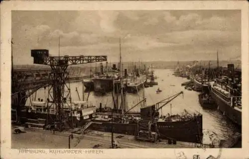 Ak Hamburg, Kuhwerderhafen, Kran