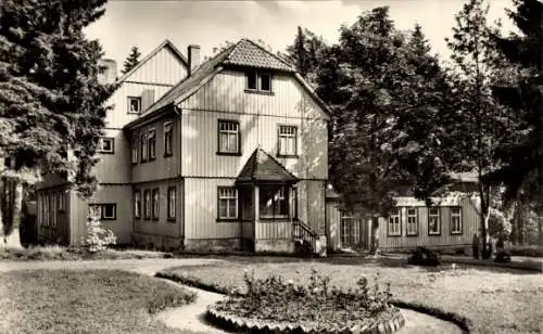 Ak Benneckenstein Oberharz, Holzhaus, Garten, Bäume, ruhige Umgebung, s Gebäude