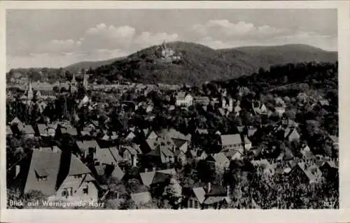 Ak Wernigerode im Harz, Schöne Landschaft, Stadtansicht, Berge, Architektur