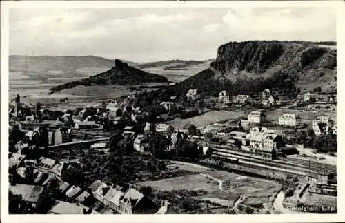 Ak Gerolstein in der Eifel, Landschaftsaufnahme mit Hügeln und Stadtansicht, Eifel