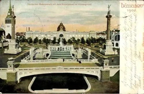 Ak Düsseldorf am Rhein, Gewerbeausstellung 1902, Deutscher Betonverein, Kunstpalast