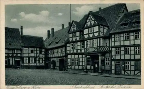 Ak Quedlinburg im Harz,  Klopstockhaus, Städtisches Museum