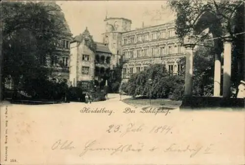 Ak Heidelberg am Neckar,  Schloss, Schlosshof,  Architektur