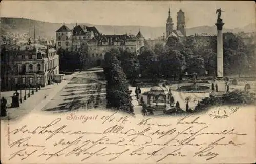 Ak Stuttgart in Württemberg, Schlosspark