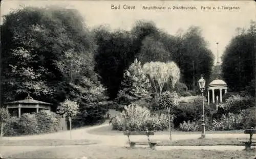 Ak Bad Cleve Kleve am Niederrhein, Amphitheater, Stahlbrunnen, Tiergarten, Parklandschaft