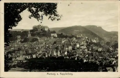 Ak Marburg an der Lahn, Stadtansicht von  Kapplerberg, Schloss
