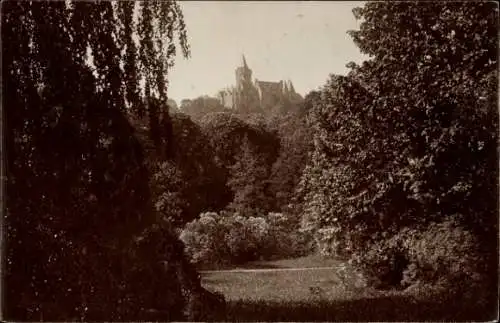 Ak Wernigerode im Harz, Durchblick zum Schloss
