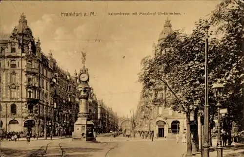 Ak Frankfurt am Main, Kaiserstraße, Manskopf Uhrtürmchen