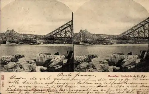 Ak Dresden Altstadt, Elbbrücke, Fluss,  Architektur, niederländische 