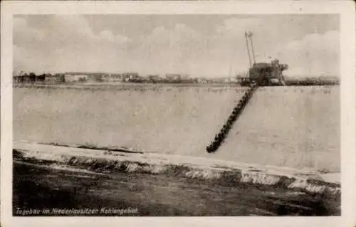 Ak Senftenberg in der Niederlausitz, Tagebau im Niederlausitzer Kohlengebiet