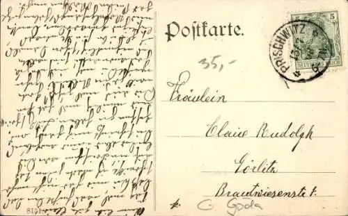 Ak Coblenz Göda in der Oberlausitz, Totale, Schule