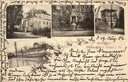 Ak Döbschke Göda in der Oberlausitz, Rittergut, Teilansichten