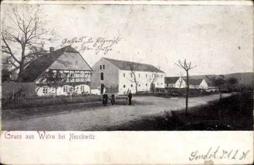 Litho Wetro Puschwitz in der Oberlausitz, Ortsansicht