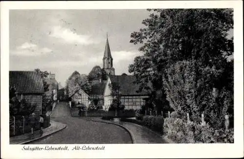 Ak Alt Lebenstedt Salzgitter in Niedersachsen, Kirche, Fachwerkhäuser