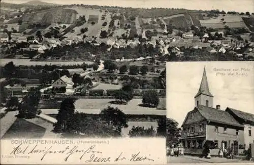 Ak Schweppenhausen in der Pfalz, Totalansicht, Gasthaus zur Pfalz