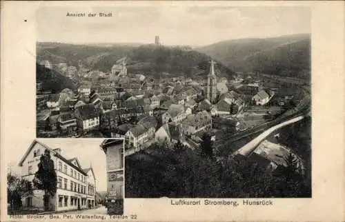 Ak Stromberg im Hunsrück, Gesamtansicht, Hotel Becker, Inh. Pet. Wallenfang