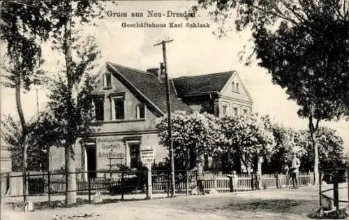 Ak Krępiny Neu Dresden Ostbrandenburg, Geschäftshaus Karl Schlaak