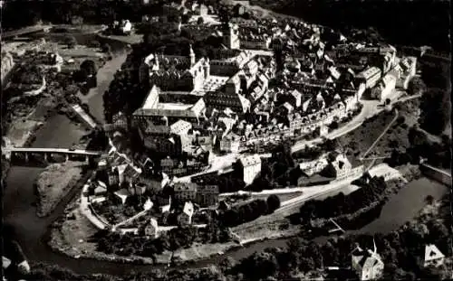 Ak Weilburg an der Lahn Hessen, Fliegeraufnahme