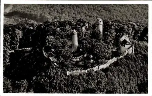 Ak Auerbach Bensheim an der Bergstraße Hessen, Fliegeraufnahme, Schlossruine
