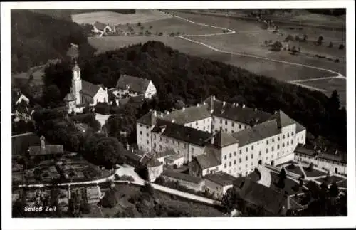 Ak Leutkirch im Allgäu Baden Württemberg, Schloss Zeil, Fliegeraufnahme