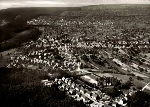 Ak Reichenbach (bei Karlsruhe) Waldbronn, Luftaufnahme von Reichenbach, Wohnhäuser, Landschaft, W